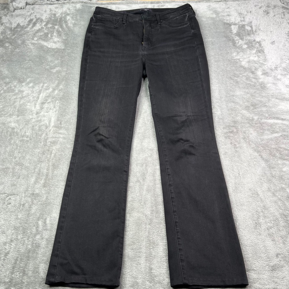 NYDJ Slim Bootcut Jeans Womens 8L Black Solid Stretch‎ Lift Tuck Technology